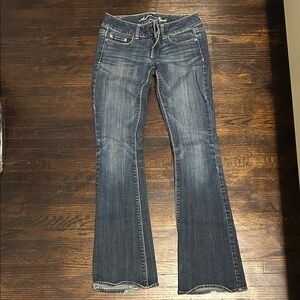 American Eagle Outfitters Wide Leg Jeans in Dark Blue